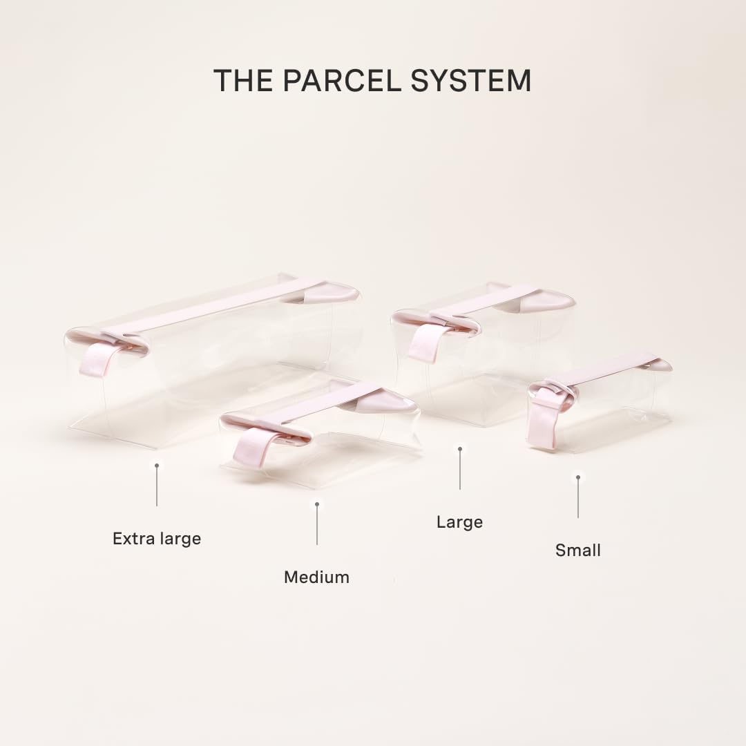 Cadence Parcel - Clear Kit with Magnetic Closure - Durable and Leak-Resistant Travel Toiletry Kit - TSA-Compliant & Modular Design - Hygiene Bag for Travel Essentials - .5 Qt - Rose