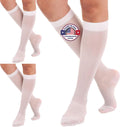 (3 Pairs - Closed Toe) Made in USA - Compression Stockings for Women 15-20mmHg - Sheer Compression Socks for Edema, Pregnancy, Diabetic, Post Surgery Recovery - White, Small - A101WH1-3