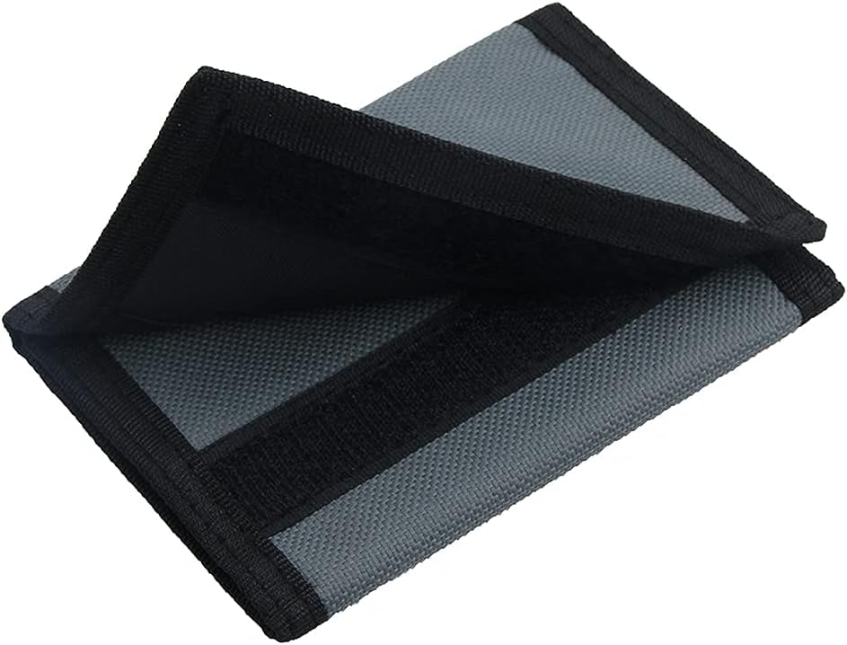 NEICY RFID Blocking Canvas Wallet for Men and Women - Camo Trifold Outdoor Sports Wallets with Magic Sticker for Teen Kids (Grey)