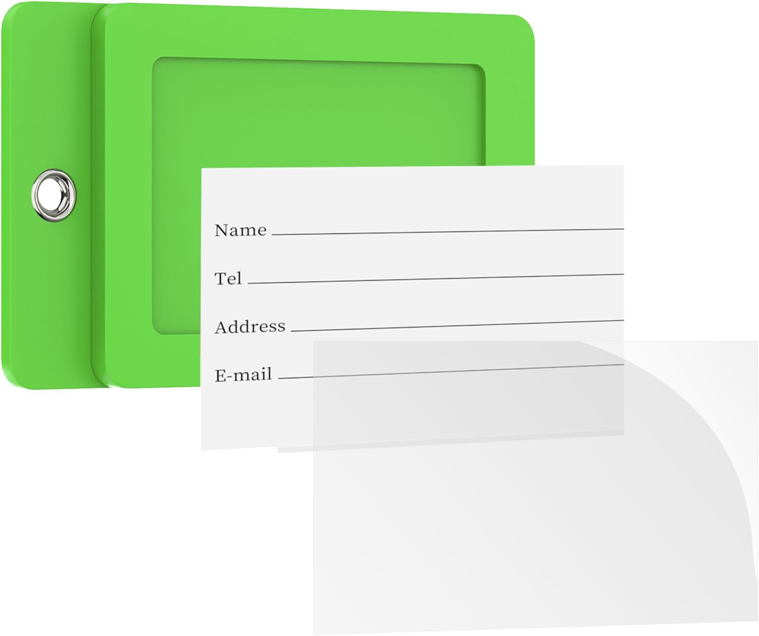 Gostwo 2 Pack Luggage Tags for Suitcases, 26 Initial Letter Travel Luggage Baggage Identification Labels ID Tag Fully Bendable Tags with Stainless Steel Loop (Green) (Letter W)