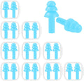 10 Pairs Noise Cancelling Ear Plugs, Premium Soft Silicone, Reusable, Waterproof, Hypoallergenic, Earplugs for Swimming, Airplanes, Concerts, Shooting, Travelling, Sleeping & Snoring (Sky Blue)