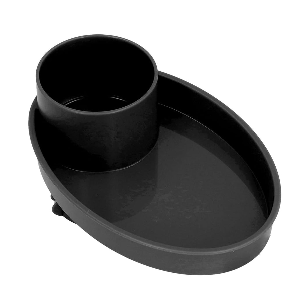 Snack Tray for Kids Car Seat with Secure and Sturdy Design, Versatile Usage, Compact and Portable Design, Easily Attachable, Cup Holder (Black)
