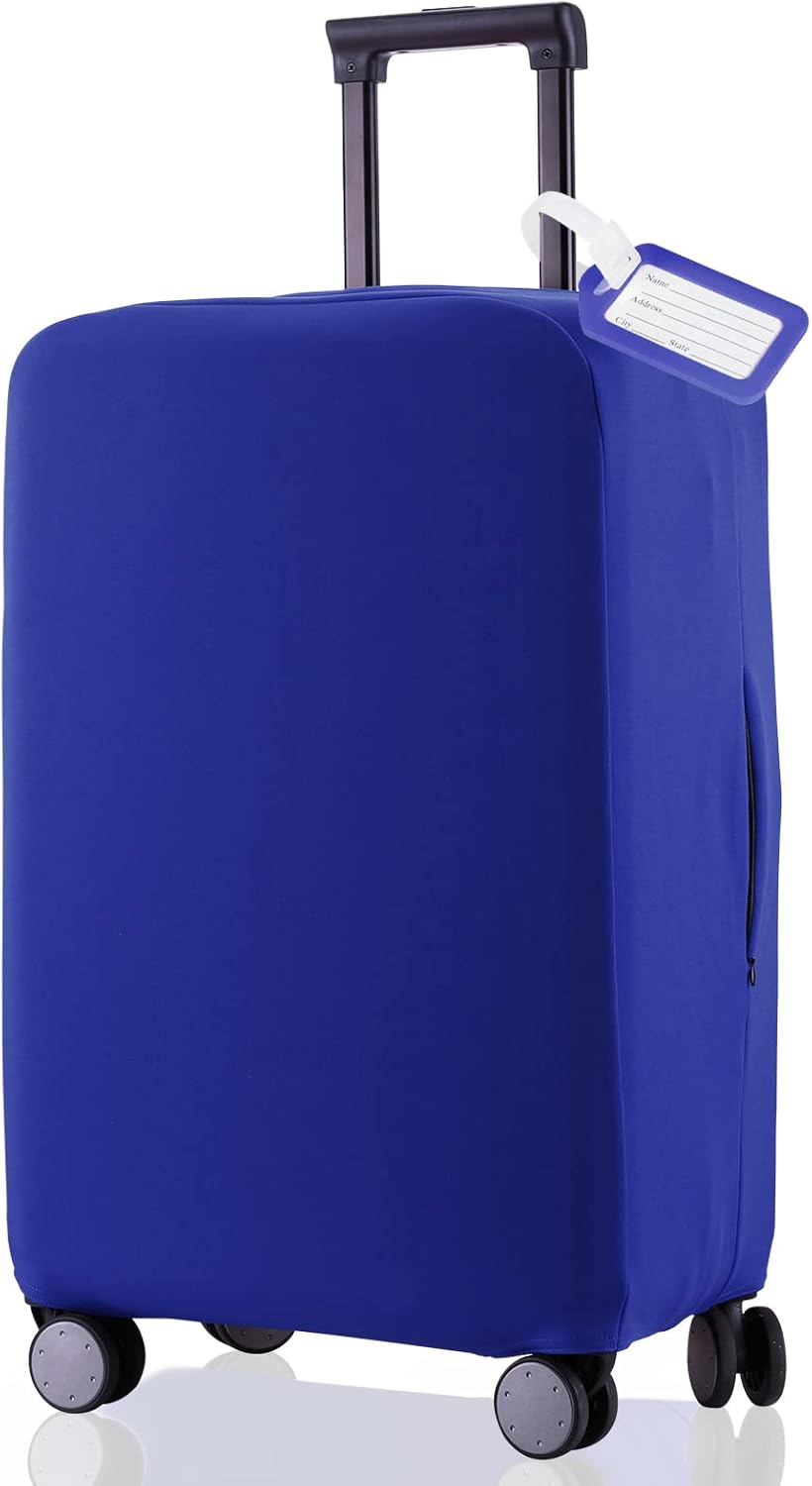 Travel Luggage Cover Suitcase Protector Scratch-Resistant Fit 19-31 Inch Suitcase, Not Included Suitcase (Blue, S(19-21 inch))