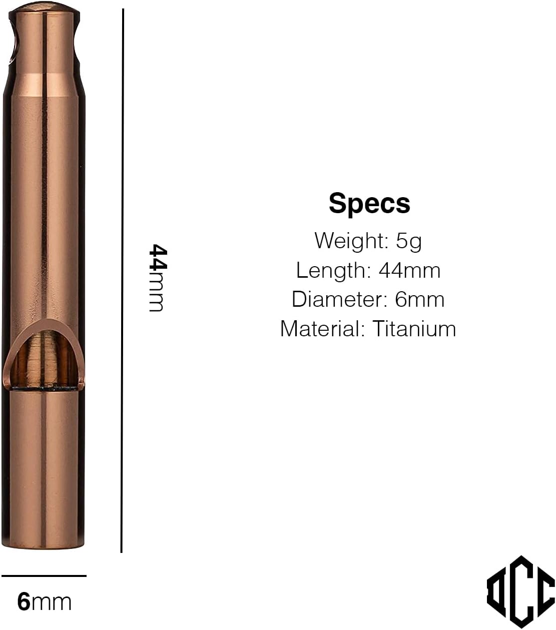 DAILYCARRYCO. TiWhistle - Titanium Emergency Whistle (Rose Gold)