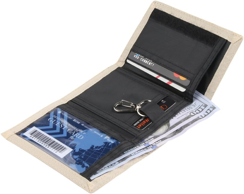 NEICY RFID Blocking Canvas Wallet for Men and Women - Camo Trifold Outdoor Sports Wallets with Magic Sticker for Teen Kids (Camo Desert)