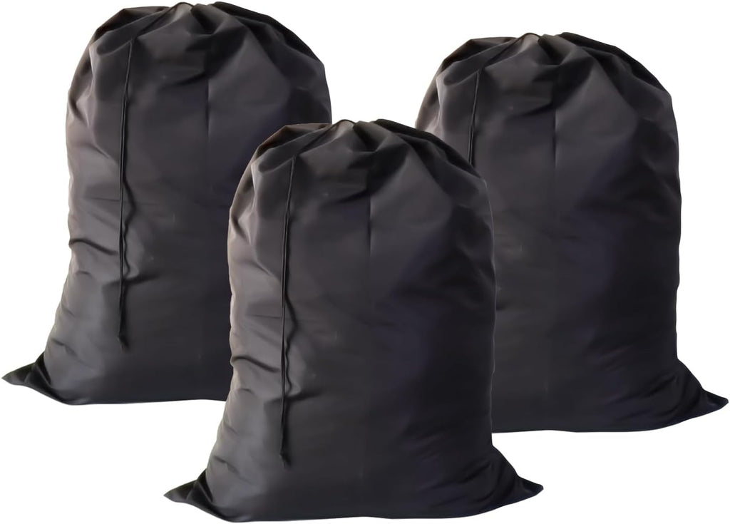 Extra Large Laundry Bag 3 Pack, Black, Travel Laundry Bags with Drawstring Closure, 30"x40", for college, dorm and apartment dwellers (3PCS Black)