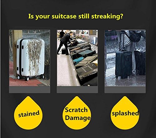 JenKin Luggage Protector Suitcase Cover PVC Waterproof Travel Suitcase Fits Most 20" to 30"(28")