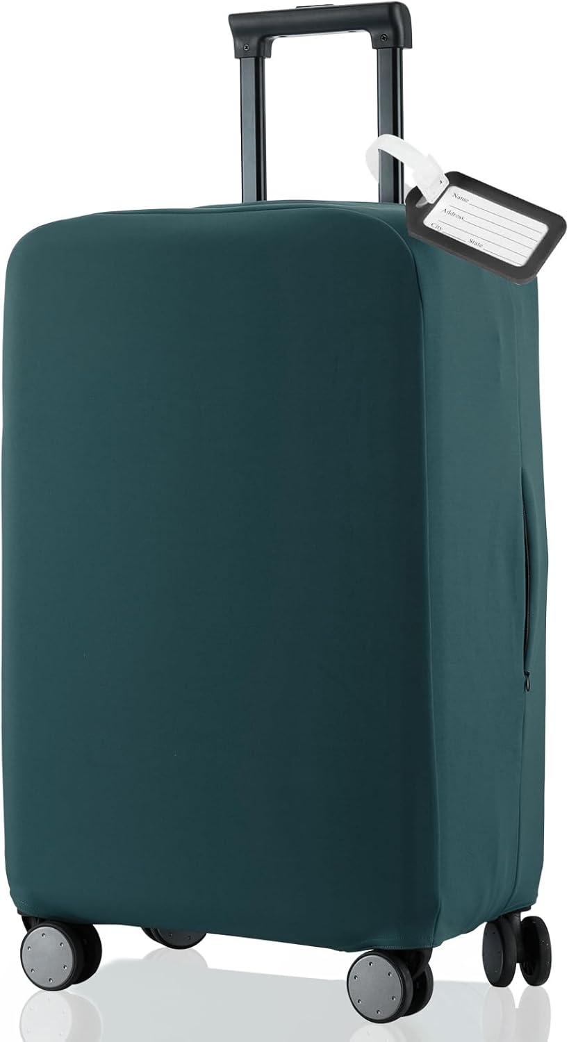 Travel Luggage Cover Suitcase Protector Scratch-Resistant Fit 19-31 Inch Suitcase, Not Included Suitcase (Avocado Green, 3XL(32-33inch))