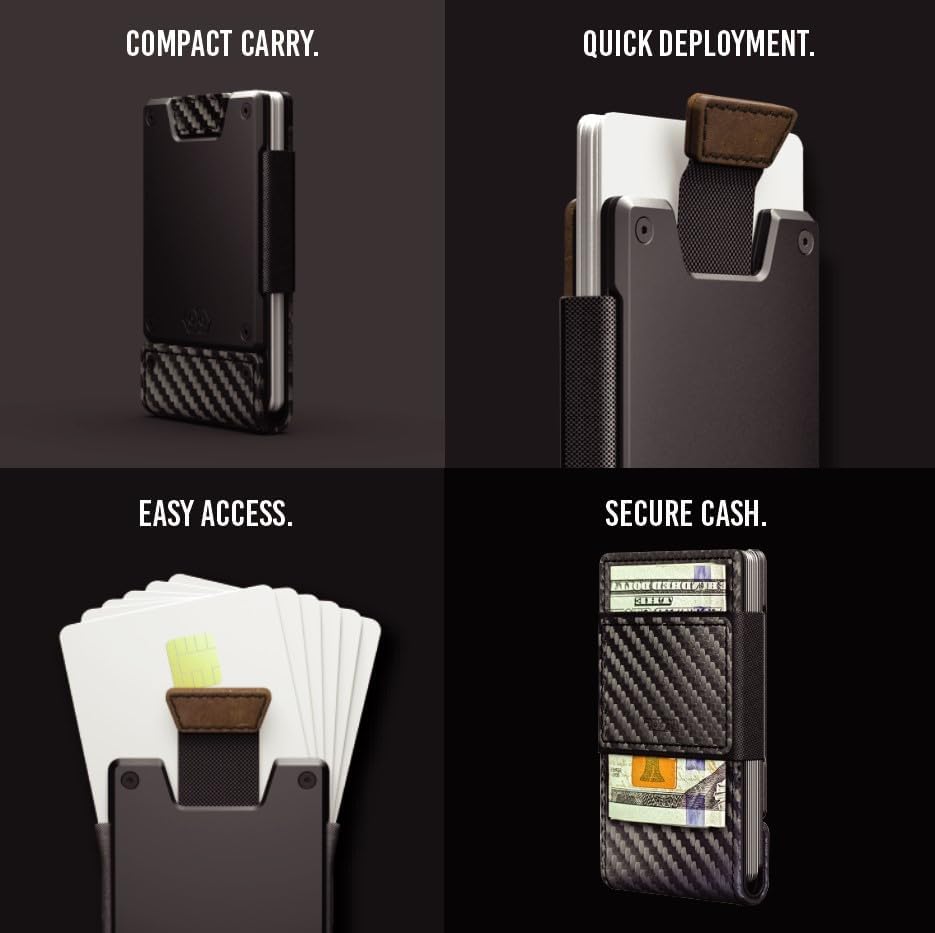 PROOF Wallet | Slim Minimalist Wallets for Men | Leather & Metal | RFID Wallet | Front/Back Pocket | Gift Box | Veteran Owned