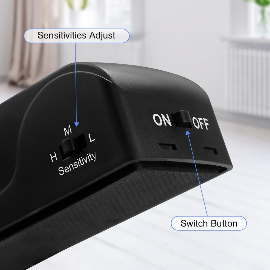 1 Pack Door Stop Alarm, Door Stopper with 120DB Security Alarm, Floor Wedge Door Stop Siren, Door Security Devices for Traveling, Apartment, Hotel and Home, Black