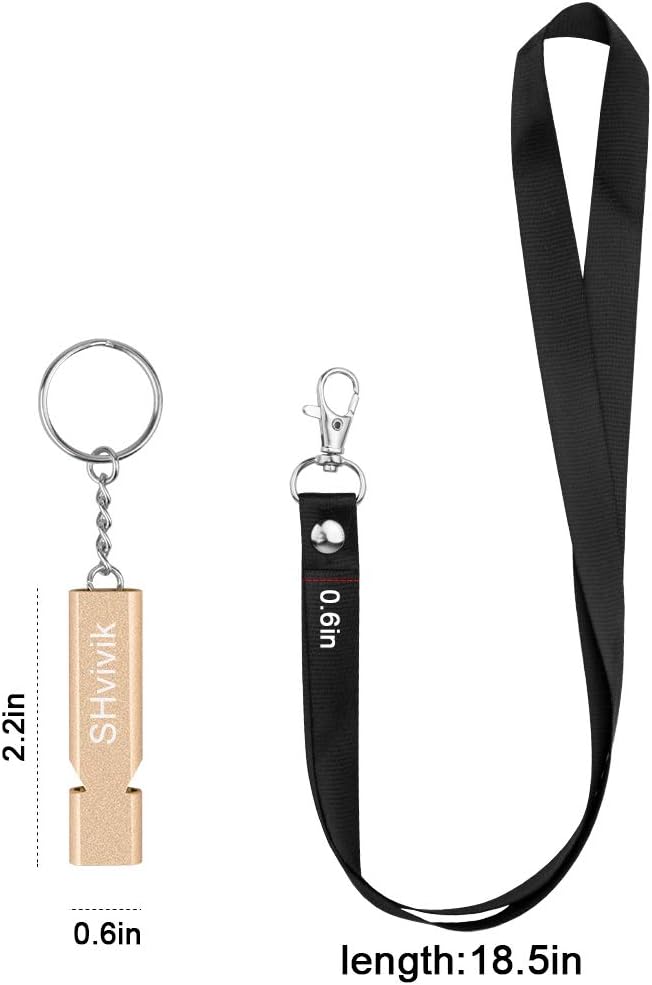Emergency Whistle, 2PCS Premium Safety Survival Whistles with Lanyard Keychain, High Pitch Double Tubes for Outdoor Hiking Camping Hunting Fishing Boating