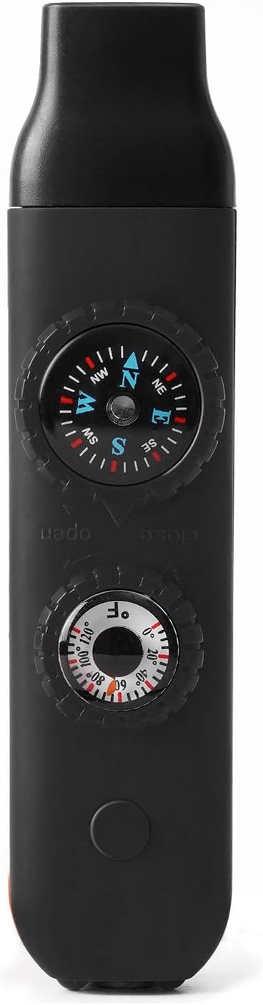 Multifunctional Survival Emergency Whistle for Kids with Compass Hiking Survival, Thermometer & Neck Lanyard | Emergency Safety Gear for Hiking, Camping, Kayaking, Boating, Climbing