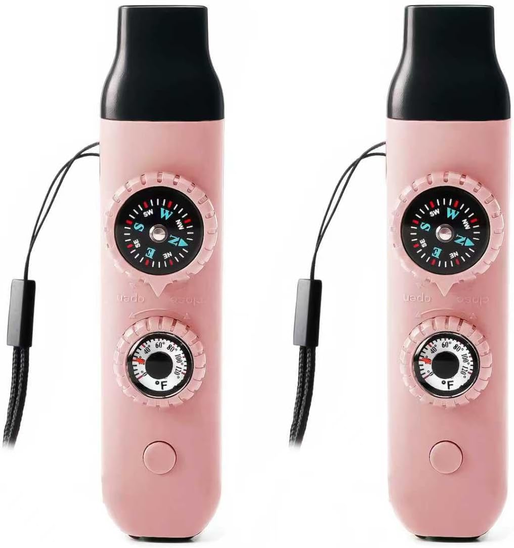 Emergency Survival Safety Whistle，Whistle for Kids with Lanyard,Compass,Thermometer,Ideal for Kayaking, Boating, Hiking, Camping, Climbing