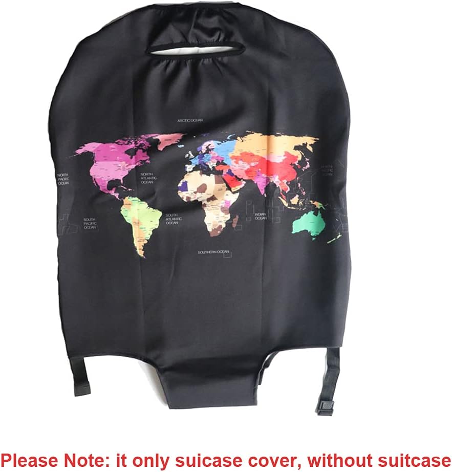 MosaiRudo Thicker Luggage Cover Elastic Suitcase Cover Protector Fits 18-32 Inch Suitcase Travel Accessories (Best wishs for you, L)