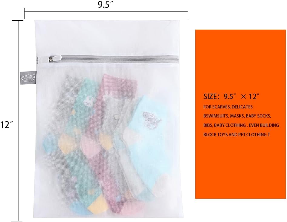 Kimmama Laundry Bag Mesh Wash Bags, Washing Machine Wash Bag, Net Washer Sack with Zipper, Dryer Pouch for Cleaning and Drying Cloths, Garment, Delicates, lingerie, Bra, Pant, Sock, Small Toys