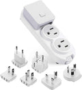 Ceptics Travel Power Strip W/ Adapter Plug Set - Equipped with USB, Type C for iPhone, Chargers, Cell Phones, Laptop - Plugs for Europe, Asia, China, USA, Africa, South America PS-2U