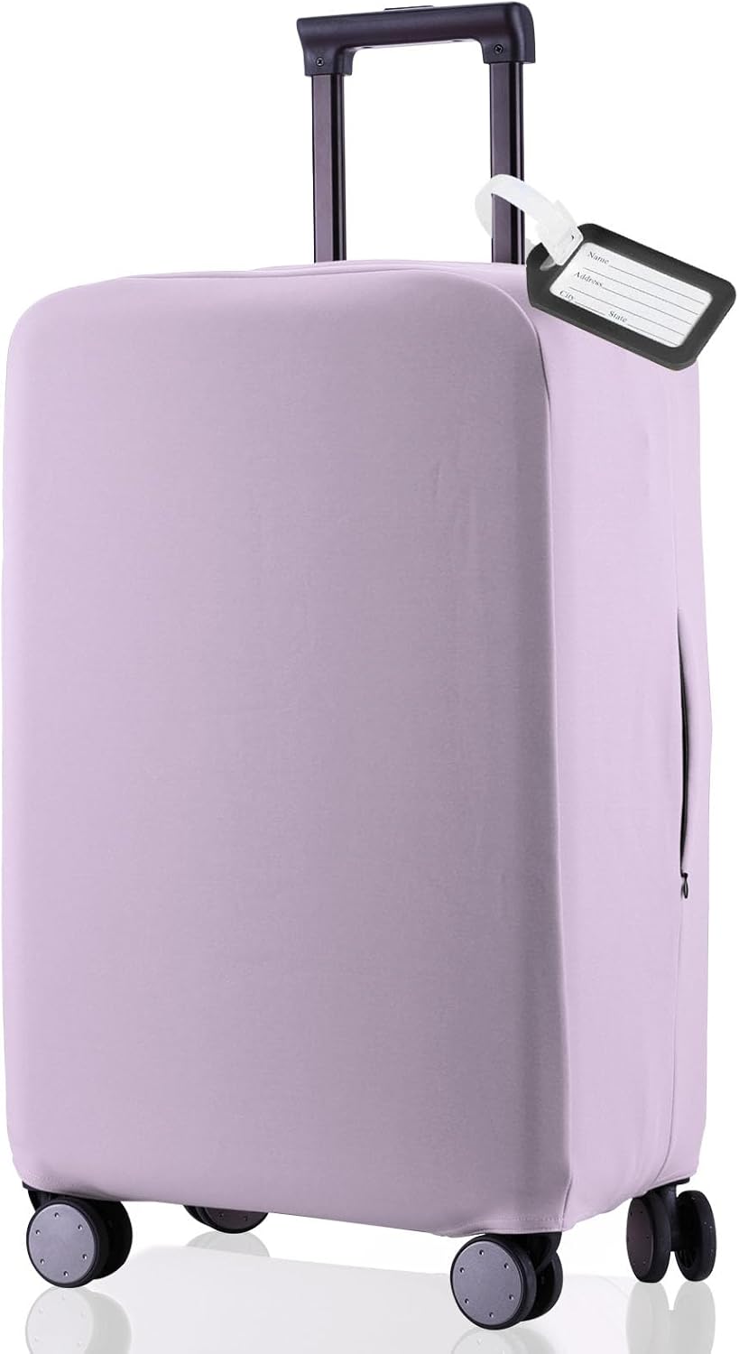 Travel Luggage Cover - Scratch-Resistant Fit 19-33 inch Suitcase Protector (Lavender Purple, 3XL)