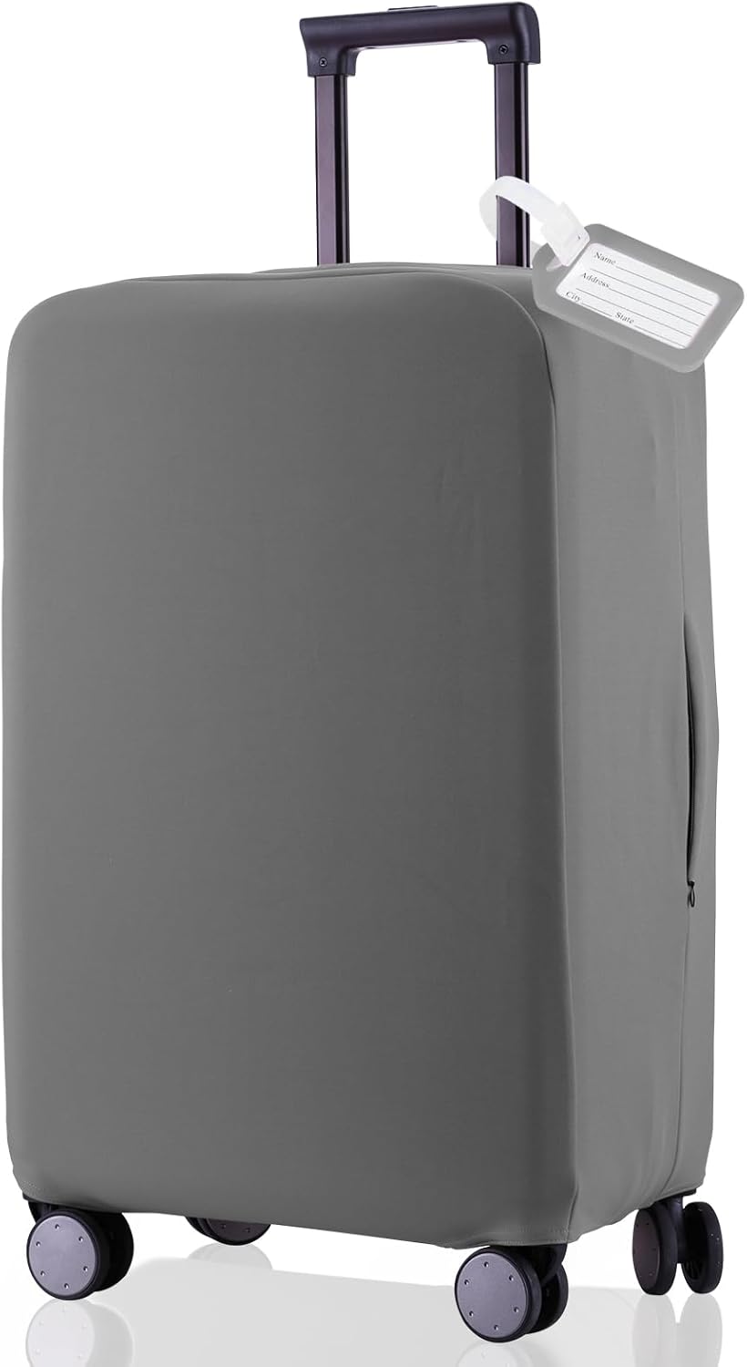 Travel Luggage Cover Suitcase Protector Scratch-Resistant Fit 19-31 Inch Suitcase, Not Included Suitcase (Slate Gray, SX(22-23 inch))