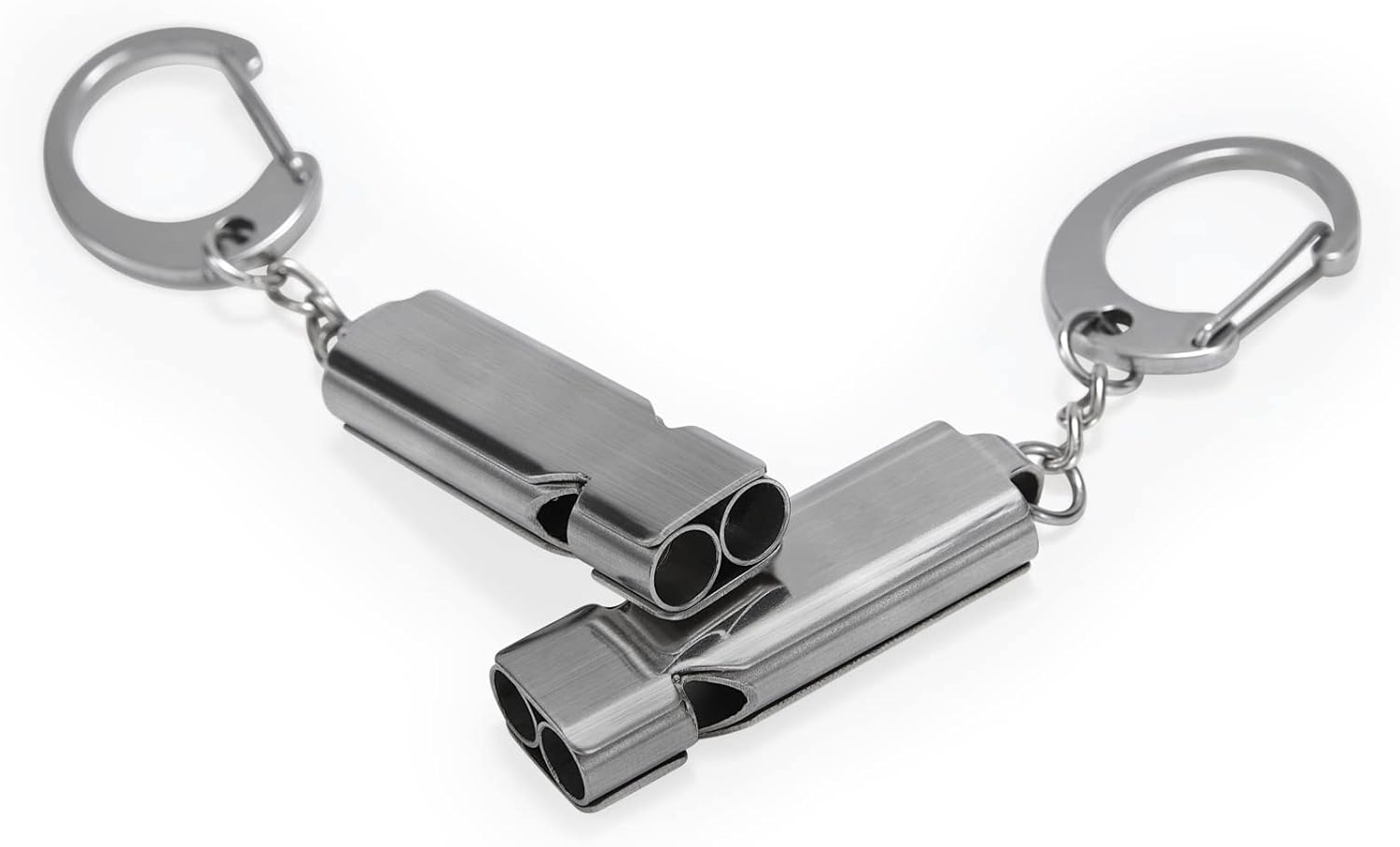 Whistle for Coaches Teachers, Emergency Survival Stainless Steel Whistles 2 Pack with Keychain for Referee Train Hiking Sports Boating Kayak Life Vest Jacket Lifeguard Outdoor Security