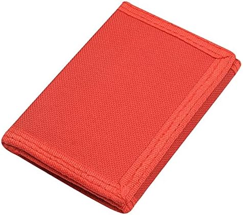 NEICY RFID Blocking Canvas Wallet for Men and Women - Camo Trifold Outdoor Sports Wallets with Magic Sticker for Teen Kids (Red)
