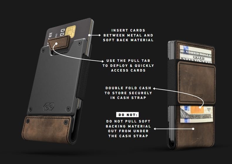 PROOF Wallet | Slim Minimalist Wallets for Men | Leather & Metal | RFID Wallet | Front/Back Pocket | Gift Box | Veteran Owned