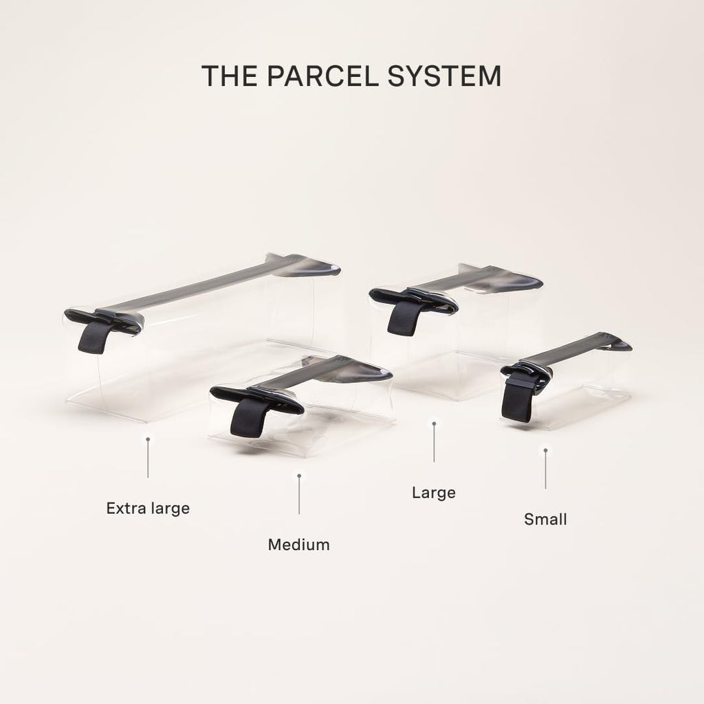 Cadence Parcel - Clear Kit with Magnetic Closure - Durable and Leak-Resistant Travel Toiletry Kit - TSA-Compliant & Modular Design - Hygiene Bag for Travel Essentials - .5 Qt - Ink