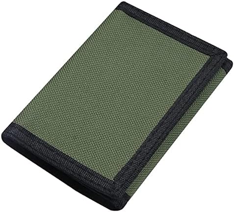 NEICY RFID Blocking Canvas Wallet for Men and Women - Camo Trifold Outdoor Sports Wallets with Magic Sticker for Teen Kids (Green)
