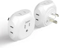 Ceptics Australia, New Zealand, China Travel Plug Adapter - 4 Input - Ultra Compact - Light Weight - USA to Any Type I Countries Such as New Zealand and More - 2 Pack (PT-16), White