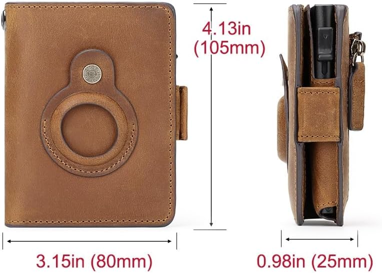 Mens Wallet Card Holder: Pop Up Aluminum Case, Genuine Leather, Smart, RFID Blocking, Slim, Minimalist, Front Pocket - 9-12Capacity (Brown)