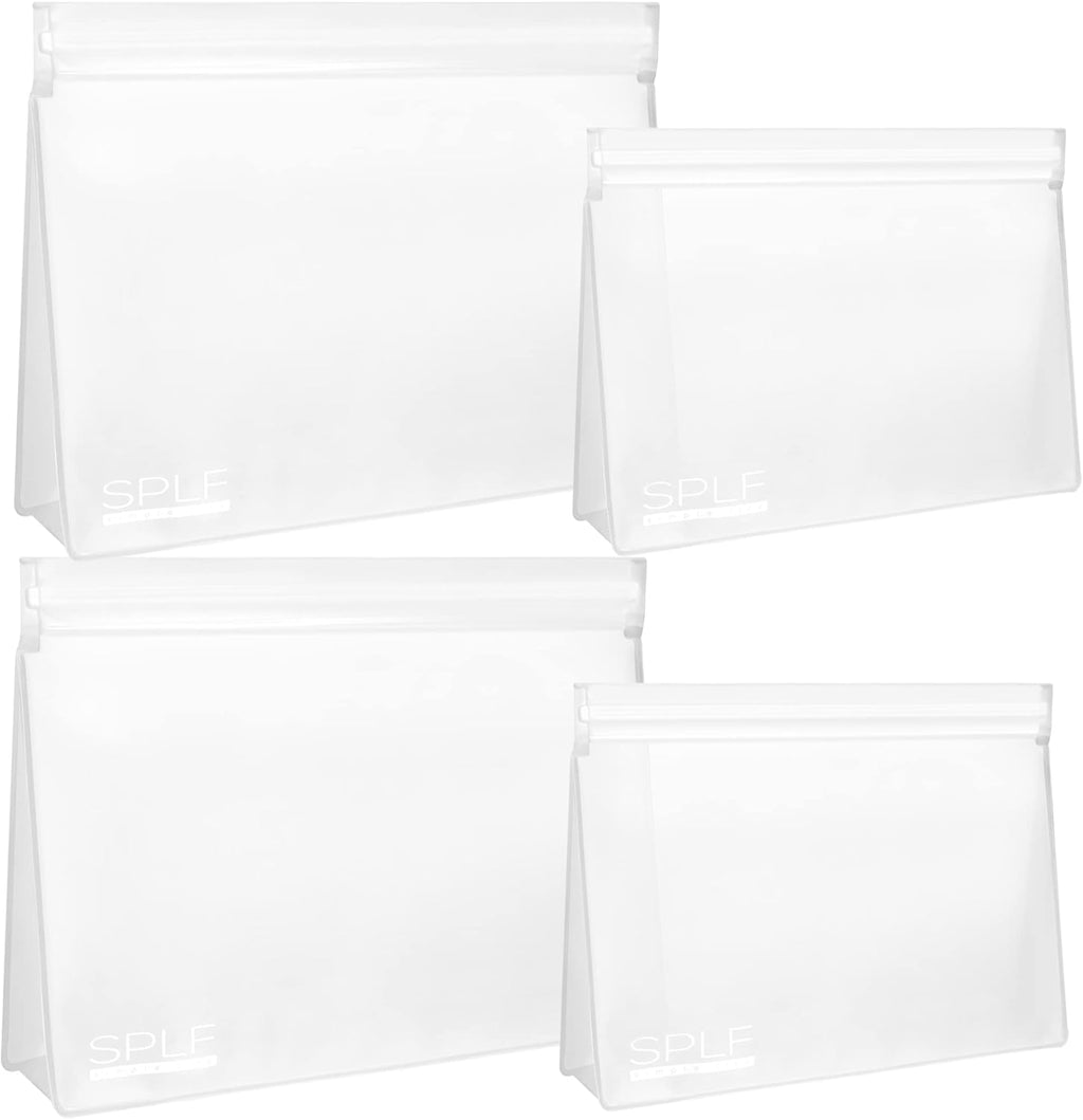 SPLF 4 Pack Leakproof Clear Toiletry bags, TSA Approved Quart Size Zipper Bags, BPA Free Travel Makeup Cosmetic Bags for Women Men, Carry on Airport Airline Compliant Bags