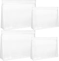 SPLF 4 Pack Leakproof Clear Toiletry bags, TSA Approved Quart Size Zipper Bags, BPA Free Travel Makeup Cosmetic Bags for Women Men, Carry on Airport Airline Compliant Bags