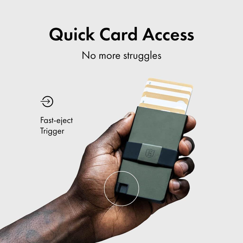 Ekster - Aluminum Cardholder Pro Wallet - All-Metal Aluminum Wallet for Men - Fits 7 Cards, RFID Blocking Layer, Ultra-Thin, Minimalist, Push Button, Card Access, Expandable, Trackable (Forest Green)