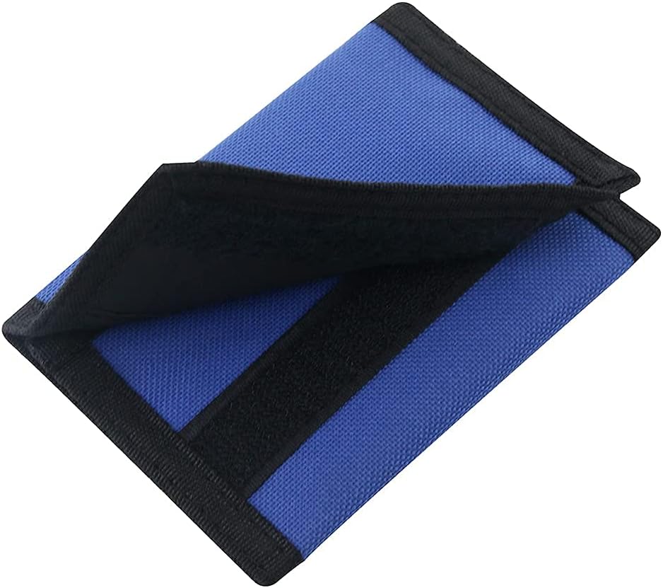 RFID Blocking Canvas Wallet for Men and Women - Trifold Nylon Wallet with Magic Sticker, Teen Wallet for Boys, Wallets for Teens Boys (Navy Blue)