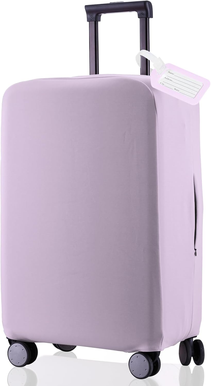 Travel Luggage Cover - Scratch-Resistant Fit 19-31 Inch Suitcase Protector, Lavender Purple (L, 26-27 inch)