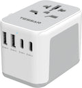 TESSAN Universal Travel Adapter 21W, International Plug Adaptor with 2 USB C Wall Charger 2 USB A Ports, Worldwide Power Outlet Travel Essentials for US to European EU UK AUS (Type C/G/A/I)