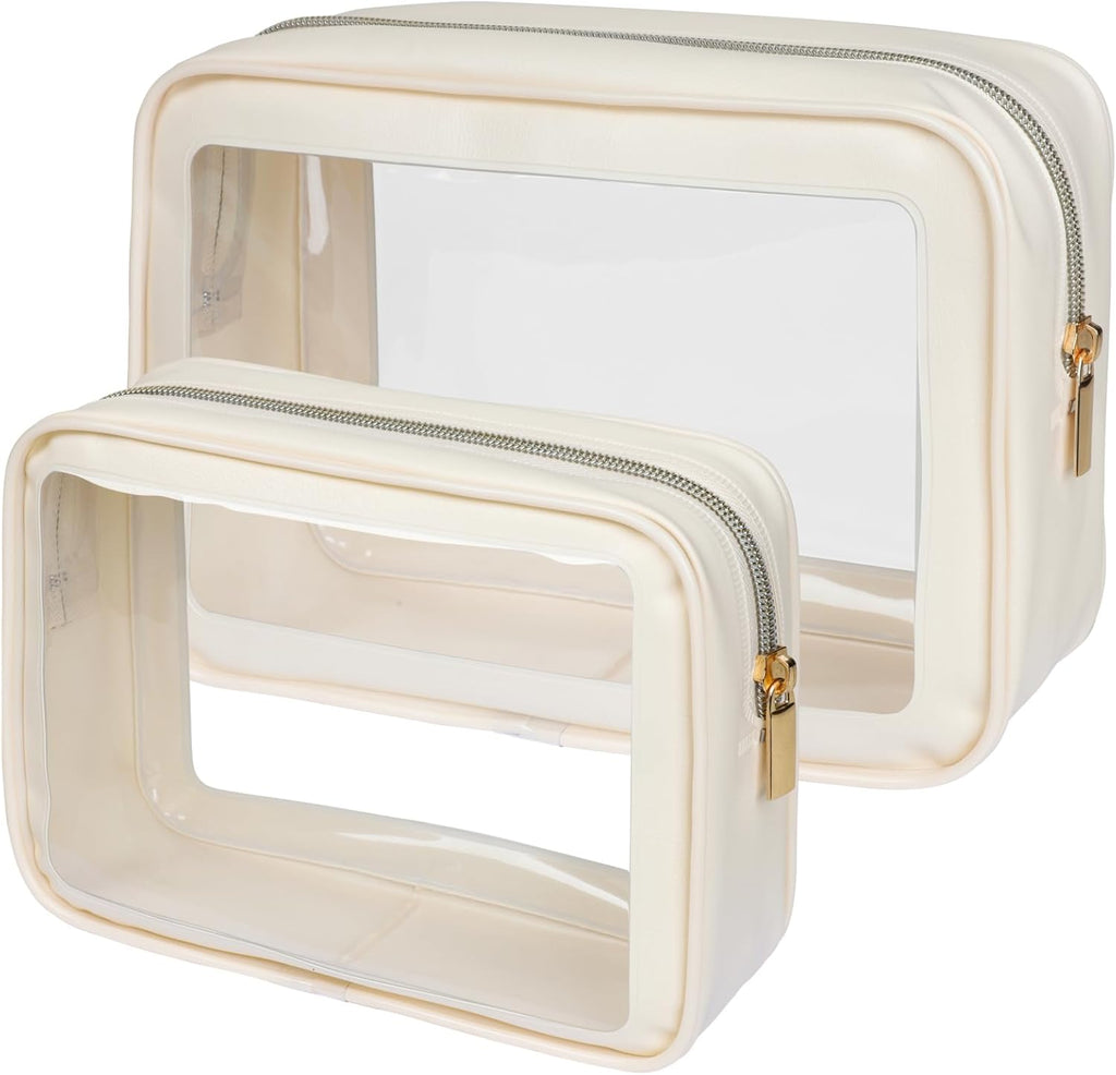 PACKISM TSA Approved Toiletry Bag - Upgrade Color-Edged Clear Makeup Bags, Clear Toiletry Bags For Traveling Fits Various Storage Needs