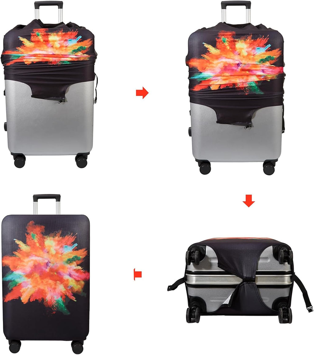 WUJIAONIAO Travel Luggage Cover Baggage Suitcase Protector Fit for 18-32 Inch Luggage (XL (for 29-32 inch luggage), Graffiti)