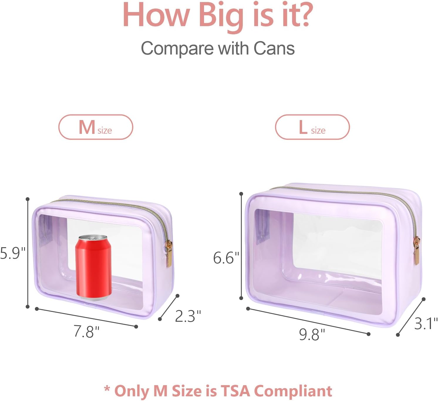 PACKISM TSA Approved Toiletry Bag - Upgrade Color-Edged Clear Makeup Bags, Clear Toiletry Bags For Traveling Fits Various Storage Needs