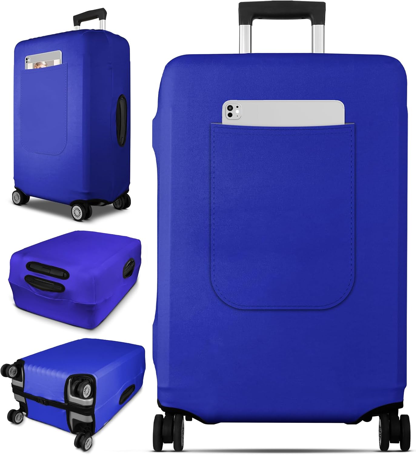 Slohif Luggage Cover for Suitcase Tsa Approved Protector - Luggage Sleeve Suit Case Cover Travel Stretch Large Baggage Case Protective Washable Fit 22-24 Inch Blue
