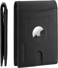 RUNBOX AirTag-Wallet-Mens-Slim-RFID Blocking Wallets Leather with Bill Compartment Air Tag Bifold Card Holder Wallet Gifts for Men Dad