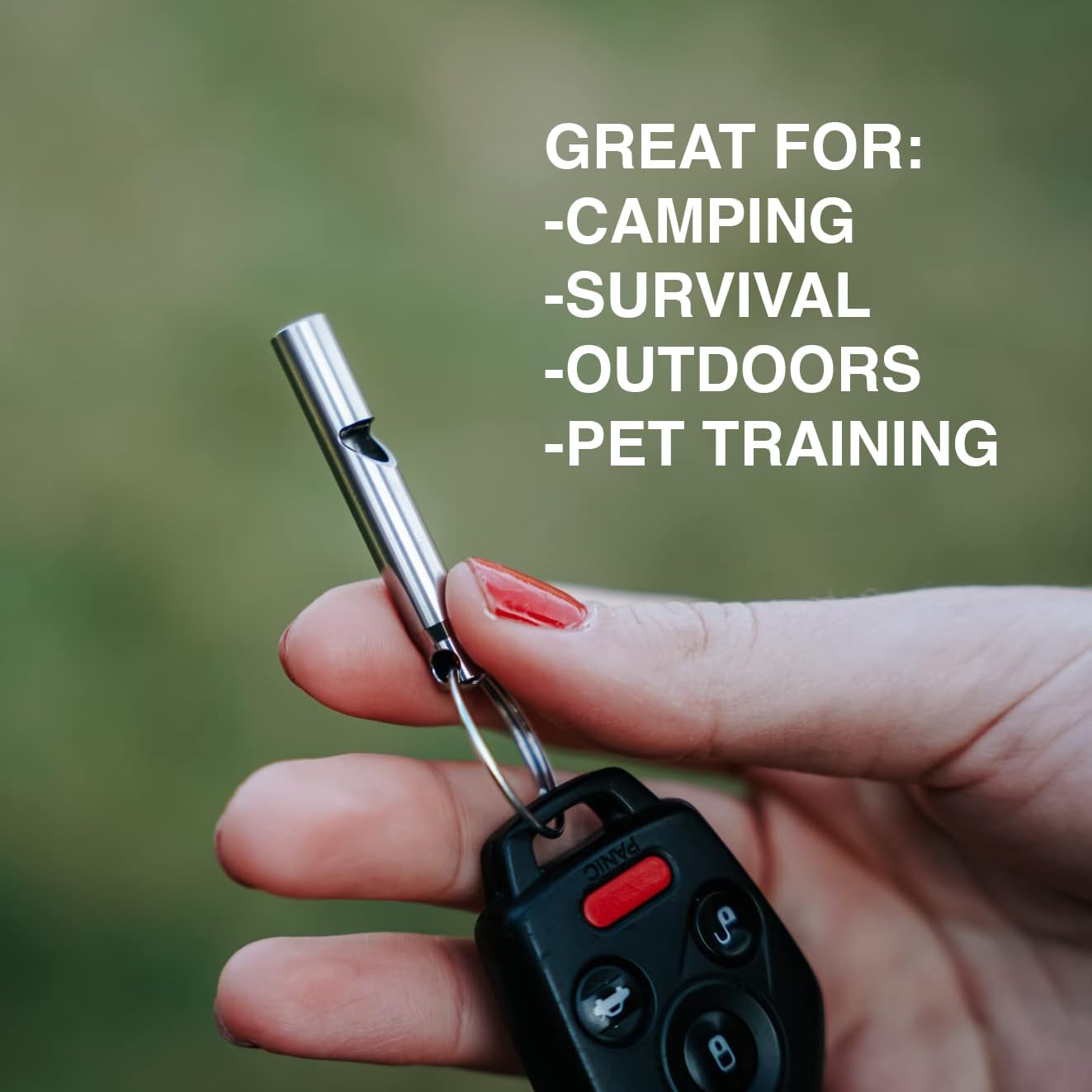 DAILYCARRYCO. Titanium Whistle for Emergency, Camping & Hiking Whistle, Pitched Whistle, Tiny Whistle Necklace, Small Whistle, Whistle for Life, Emergency Whistle Necklace, 120db Ultra Loud (Black)