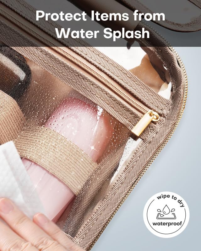 HOTOR Travel Toiletry Bag - Personalized Chenille Initial Makeup Bag, Water-Resistant Personalized Gifts for Women, Portable Travel Accessories & Essentials, Letter L, Black, 11.4"×9.0"×3.35"