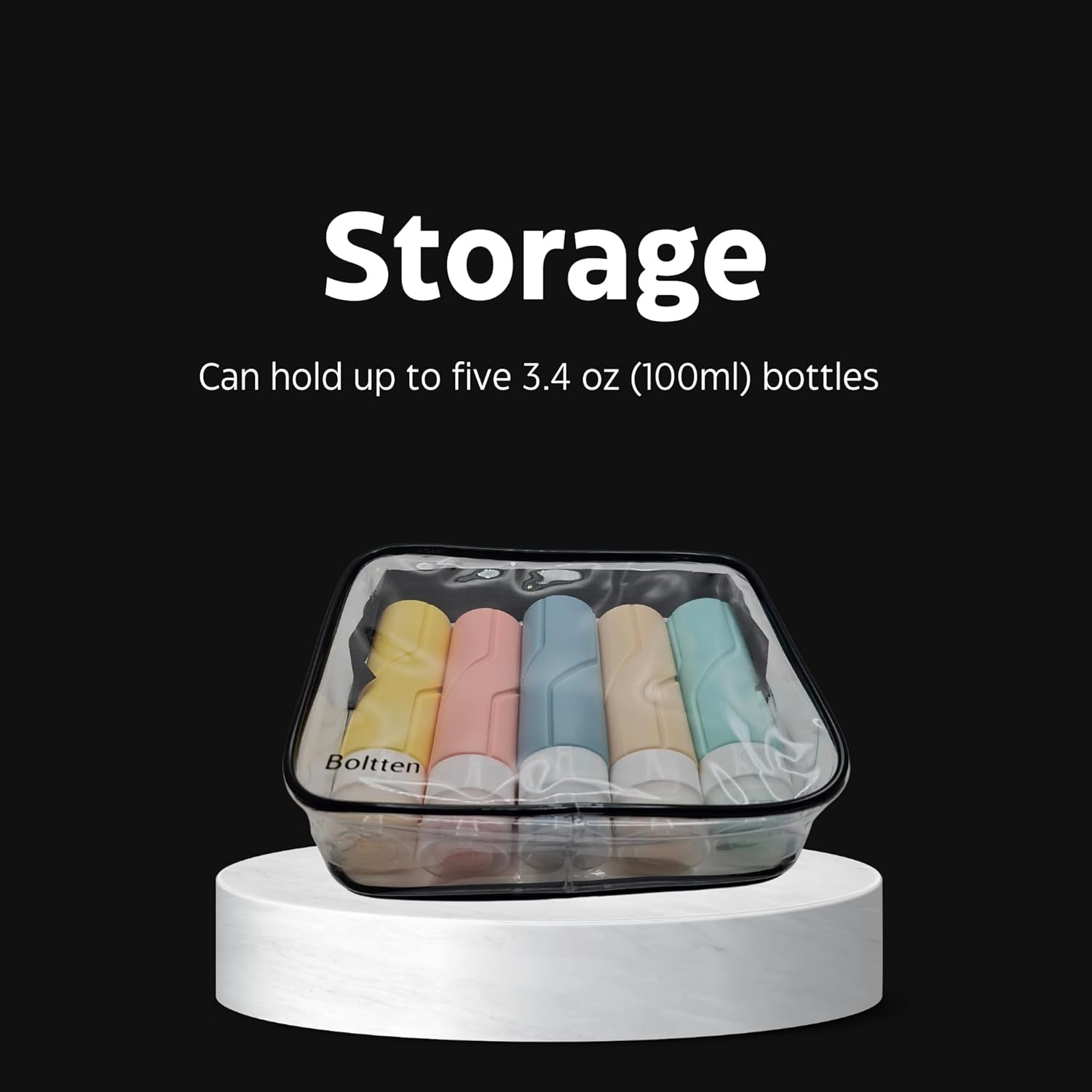 TSA Approved Clear Toiletry Bag 2-Pack, Quart Size Travel Cosmetic & Makeup Bags, Carry-On Airport Compliant