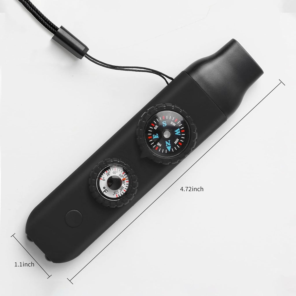 Multifunctional Survival Emergency Whistle for Kids with Compass Hiking Survival, Thermometer & Neck Lanyard | Emergency Safety Gear for Hiking, Camping, Kayaking, Boating, Climbing