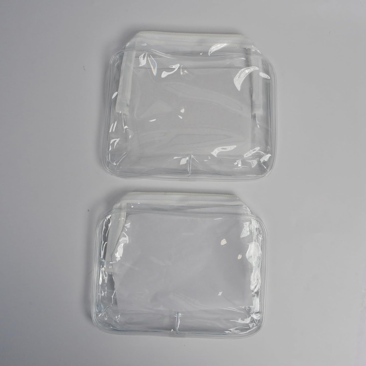 Lermende 2pcs Clear Toiletry Bag TSA Approved Travel Bag,Carry On for Travel,Airport Airline Accessories Compliant Bag,Quart Sized Makeup Cosmetic bag Women Men (Transparent, 2 Pack)