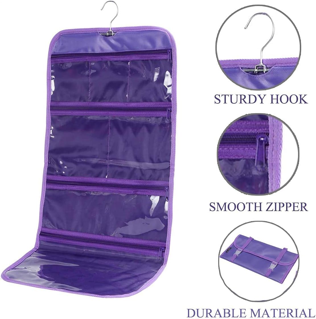 Foldable Clear Hanging Travel Toiletry Bag Cosmetic Organiser Storage