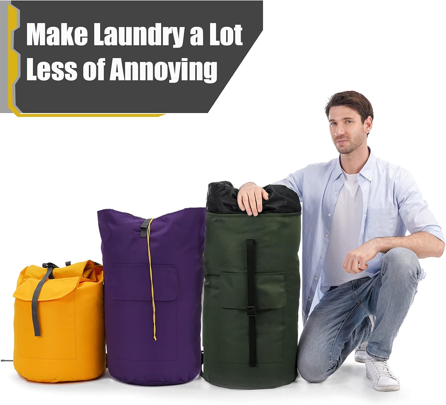 College Laundry Bag Extra Large Heavy Duty, Purple 115L Laundry Backpack Bag, Dorm Laundry Bag with Straps, Large Laundry Bags, Clothes Hamper Bag for College, Travel, Camp, Apartment, Laundromat