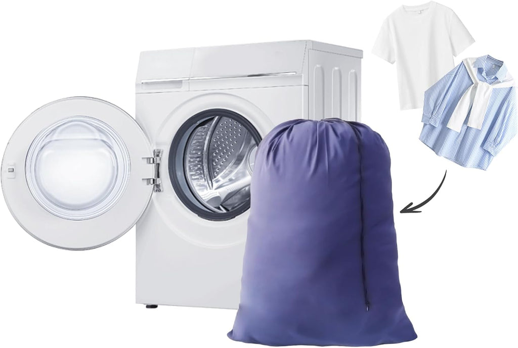 Extra Large Laundry Bag, Blue Bag with Drawstring Closure, 30"x40", for college, dorm and apartment dwellers (1PCS Blue)
