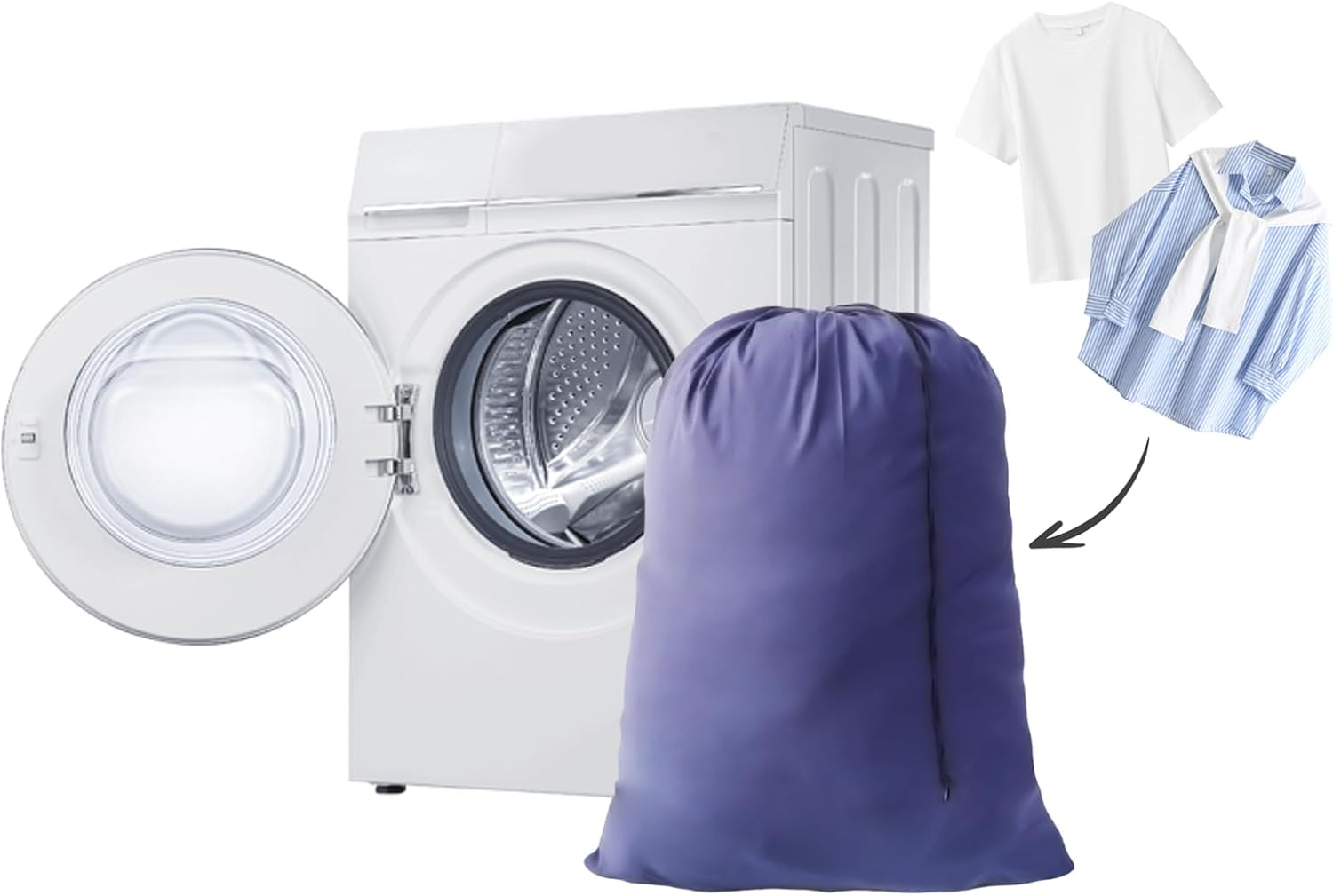 Extra Large Laundry Bag, Blue Bag with Drawstring Closure, 30"x40", for college, dorm and apartment dwellers (1PCS Blue)