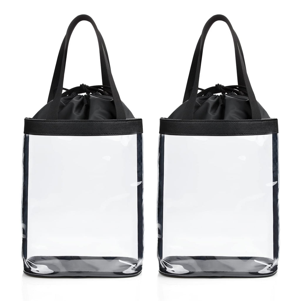 Clear Makeup Bags, TSA Approved Toiletry Bag for Traveling, Clear Travel Bag for Toiletries, Waterproof Transparent Cosmetics Bag Organizer for Women Men, Carry on Airport Airline Compliant Bag (2PCS)